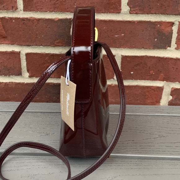 Madewell Mini Bucket Bag Burgundy Patent - Picture 2 of 8